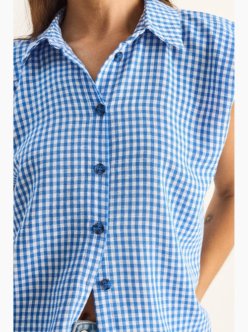Camisa sin mangas de algodón de cuadros vichy lucci - Kiabi Camisa sin mangas de algodón de cuadros vichy lucci - Kiabi