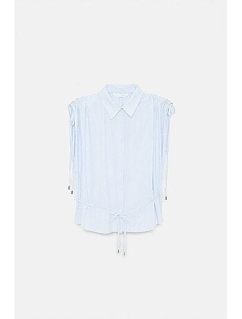 Camisa sin mangas de popelina de algodón a rayas dilvin