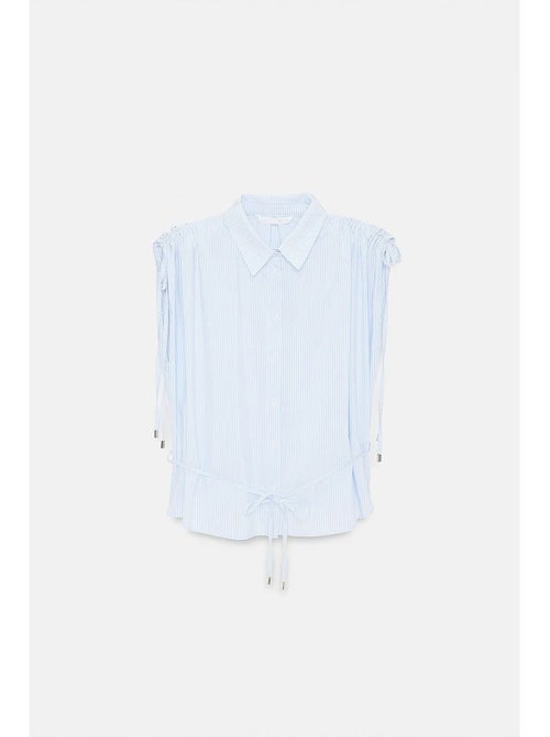 Camisa sin mangas de popelina de algodón a rayas dilvin - Kiabi Camisa sin mangas de popelina de algodón a rayas dilvin - Kiabi