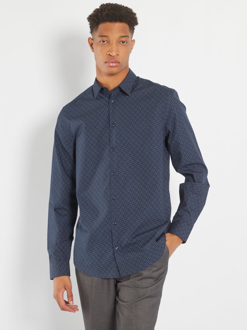 Camisa sin planchado +1,90 m AZUL - Kiabi