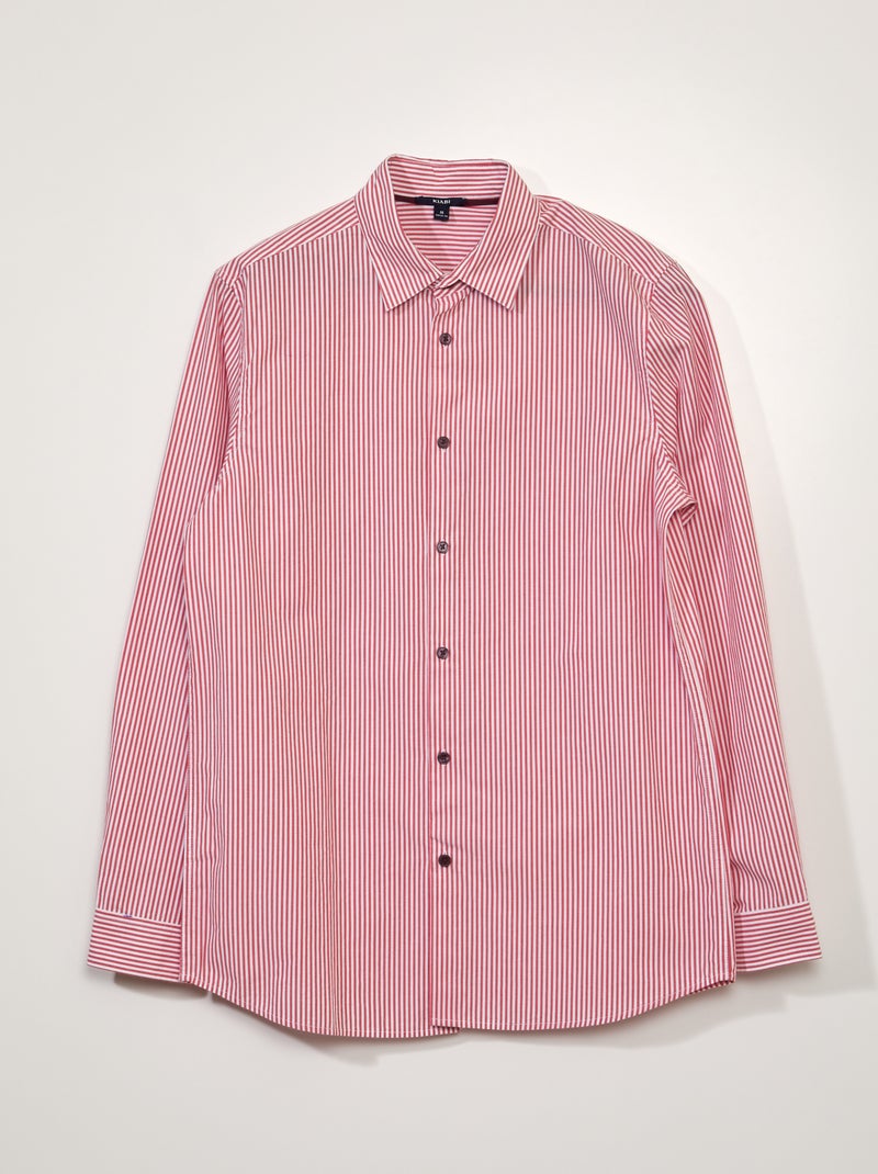 Camisa slim a rayas ROJO - Kiabi