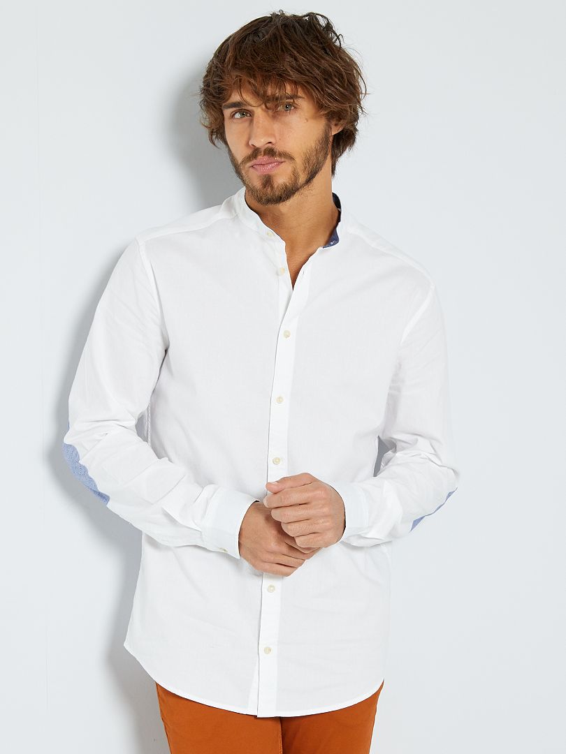 Camisa slim con cuello - blanco - Kiabi - 15.00€
