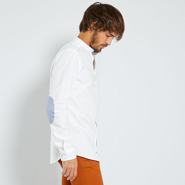 Camisa slim con cuello mao Hombre blanco Kiabi 11,00€ Camisa slim con cuello mao Hombre blanco Kiabi 11,00€