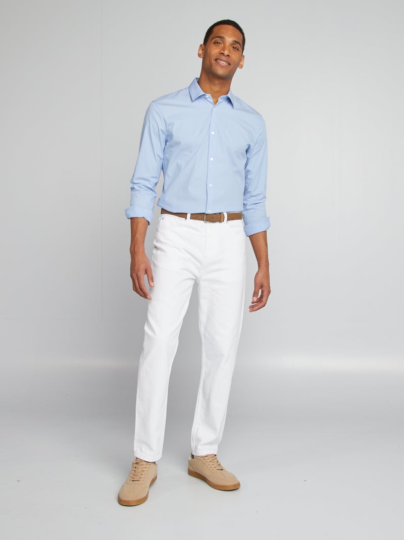 Camisa slim con estampado AZUL - Kiabi