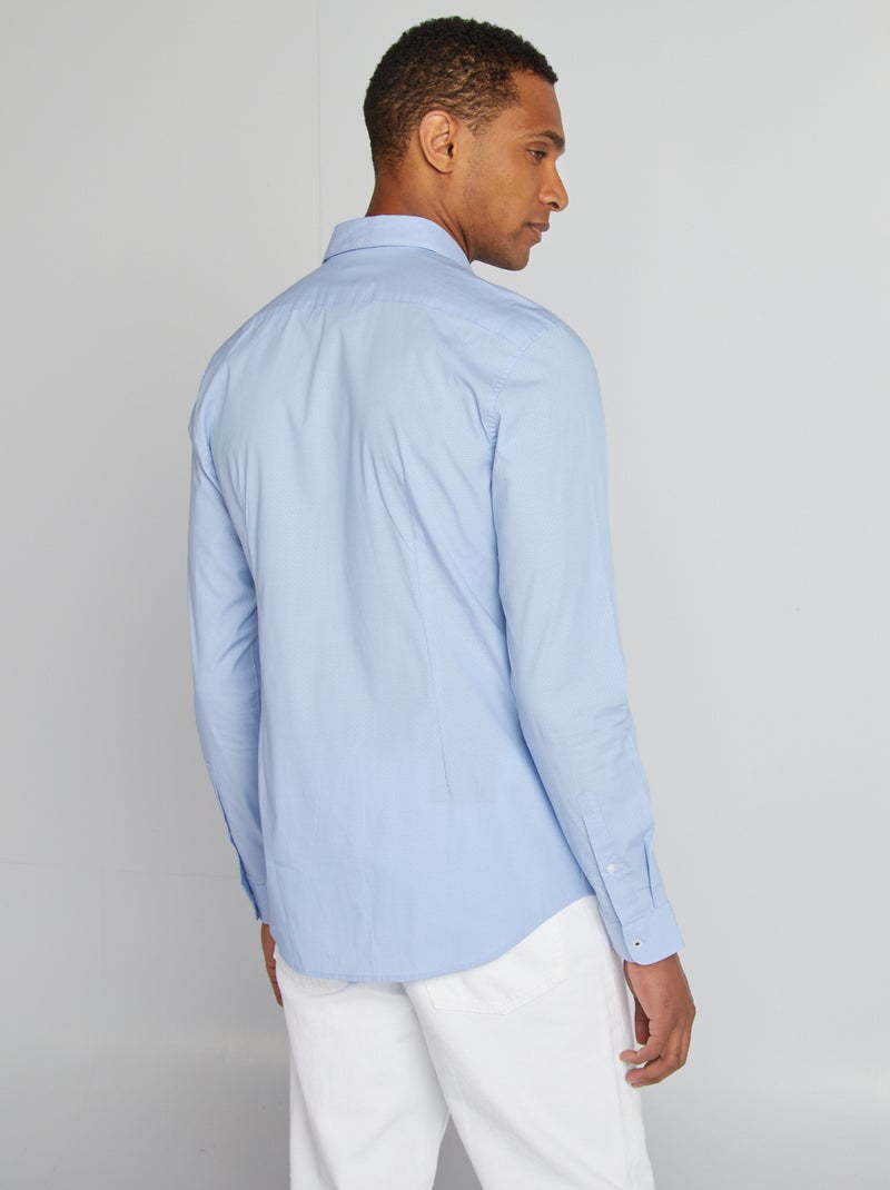 Camisa slim con estampado AZUL - Kiabi