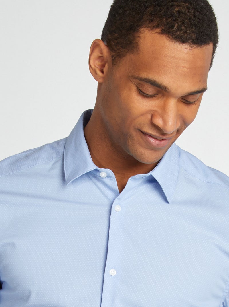 Camisa slim con estampado AZUL - Kiabi