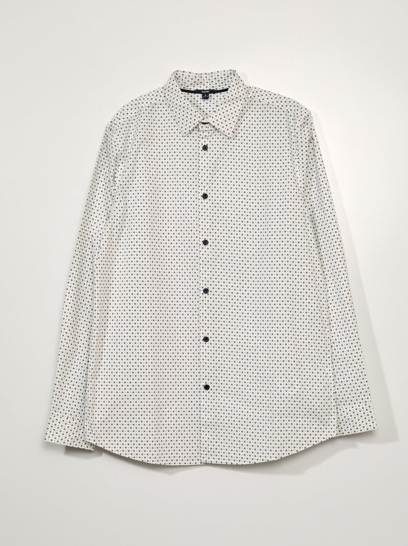 Camisa slim con estampado BLANCO - Kiabi