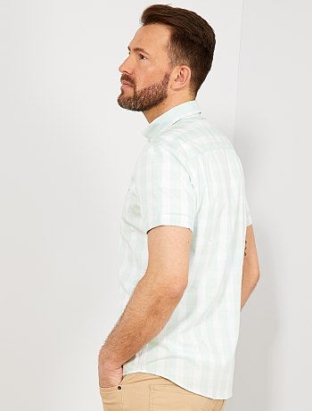 Hombre talla S-XXL - Camisa slim con estampado de cuadros - Kiabi
