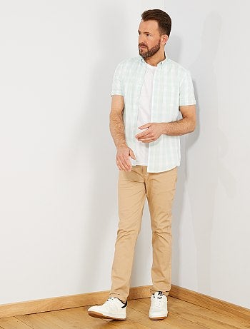 Hombre talla S-XXL - Camisa slim con estampado de cuadros - Kiabi