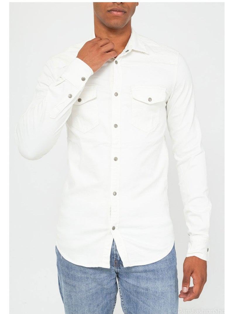 Camisa Slim Fit Kebello Blanco - Kiabi