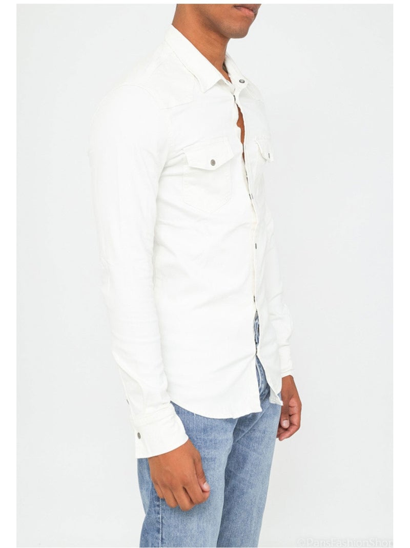 Camisa Slim Fit Kebello Blanco - Kiabi
