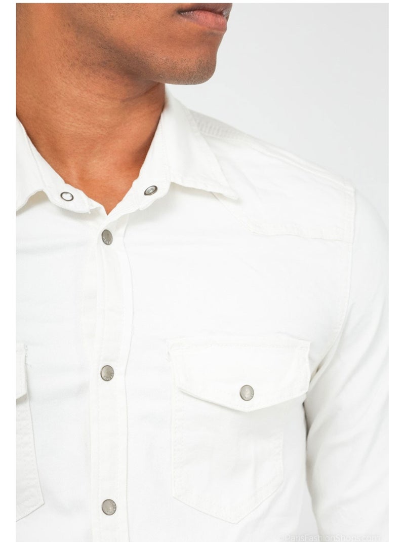 Camisa Slim Fit Kebello Blanco - Kiabi