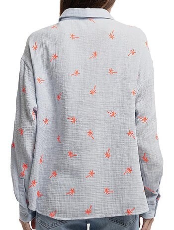 Camisa Teddy Smith con estampado de palmeras para mujer