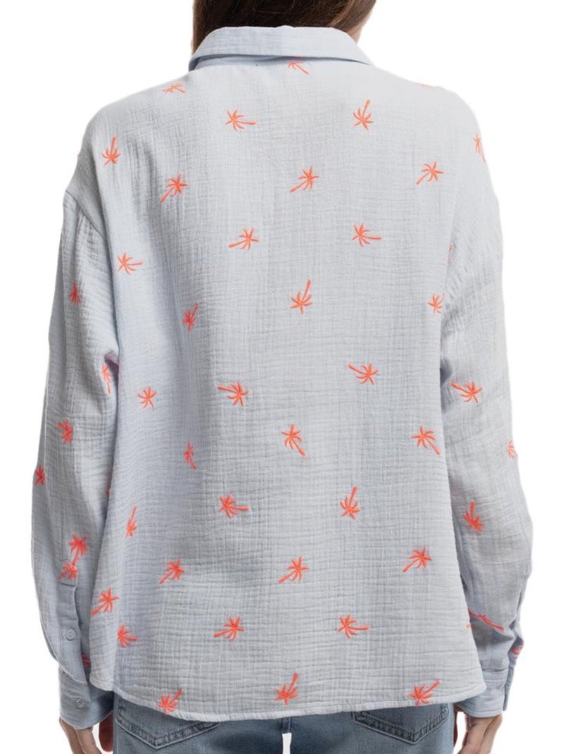 Camisa Teddy Smith con estampado de palmeras para mujer Azul - Kiabi