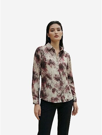 Camisa tejida de satén con estampado de serpiente my fashion