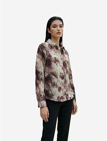 Camisa tejida de satén con estampado de serpiente my fashion