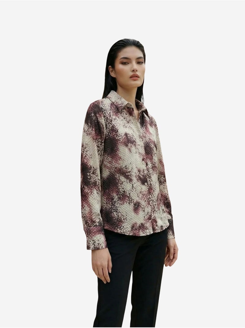 Camisa tejida de satén con estampado de serpiente my fashion Marrón claro - Kiabi