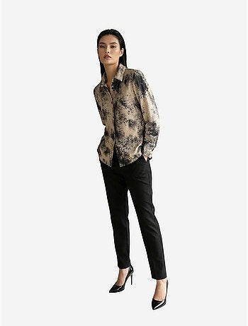 Camisa tejida de satén con estampado de serpiente my fashion