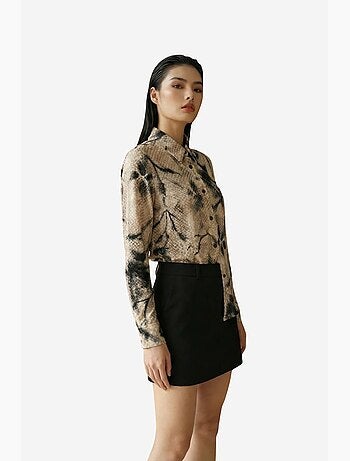Camisa tejida de terciopelo abstracto para mujer my fashion