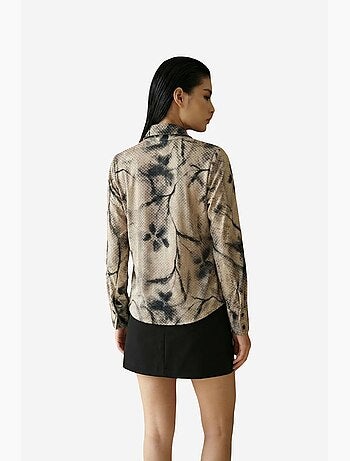 Camisa tejida de terciopelo abstracto para mujer my fashion