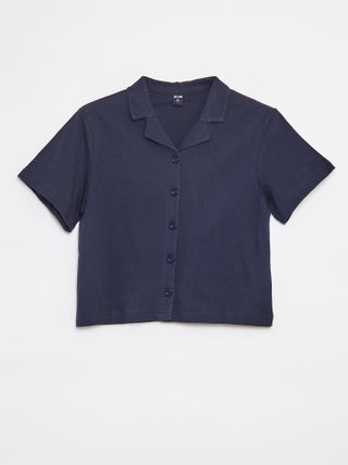 Camisa texturizada de manga corta