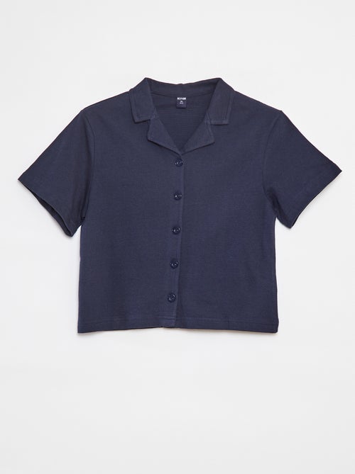 Camisa texturizada de manga corta - Kiabi