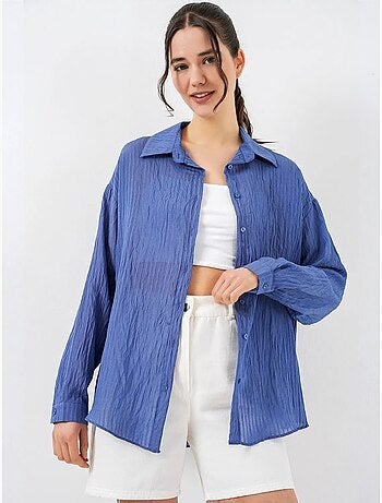 Camisa texturizada de manga larga con botones bdart