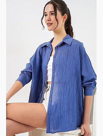 Camisa texturizada de manga larga con botones bdart