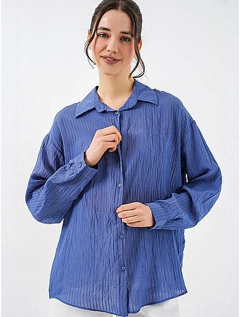 Camisa texturizada de manga larga con botones bdart