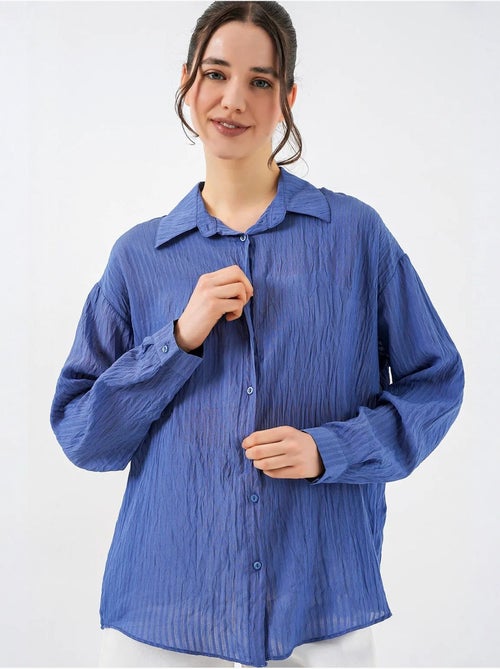 Camisa texturizada de manga larga con botones bdart - Kiabi Camisa texturizada de manga larga con botones bdart - Kiabi