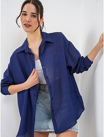 Camisa texturizada de manga larga con botones bdart