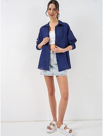 Camisa texturizada de manga larga con botones bdart