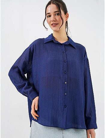 Camisa texturizada de manga larga con botones bdart