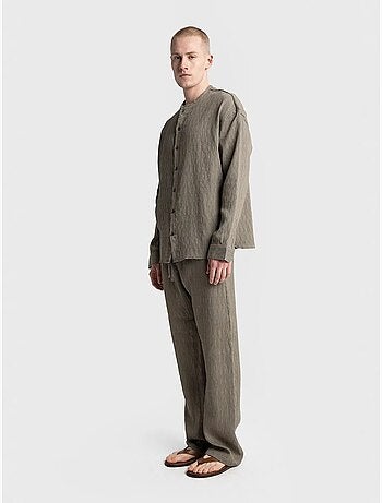 Camisa texturizada de manga larga y cuello redondo giesto