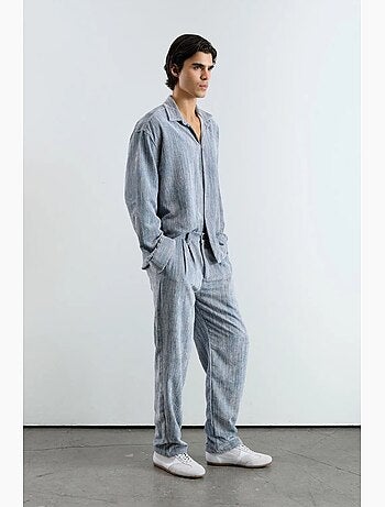Camisa texturizada extragrande con botones giesto