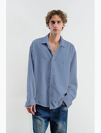 Camisa texturizada extragrande con botones giesto