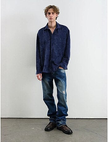 Camisa texturizada extragrande con botones giesto