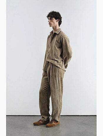 Camisa texturizada extragrande con botones giesto