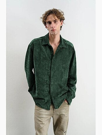 Camisa texturizada extragrande de manga larga con botones giesto