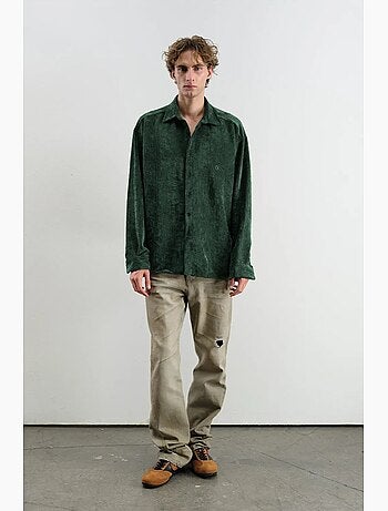 Camisa texturizada extragrande de manga larga con botones giesto