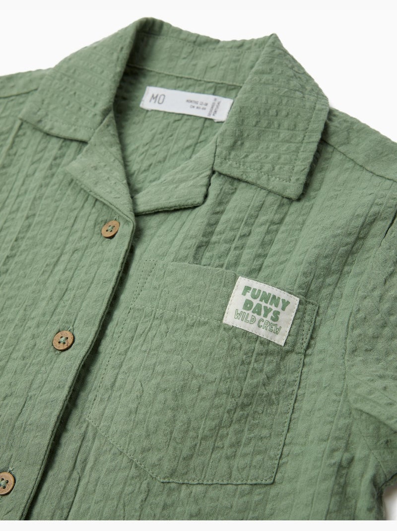 Camisa texturizada, mo fashion Verde - Kiabi