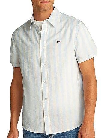 Camisa Tommy Hilfiger de lino a rayas para hombre