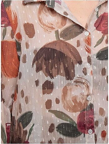 Camisa transparente con estampado floral oxelia