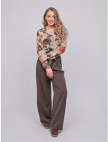 Camisa transparente con estampado floral oxelia