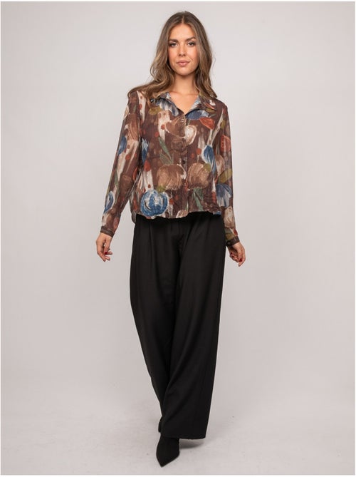 Camisa transparente con estampado floral oxelia - Kiabi