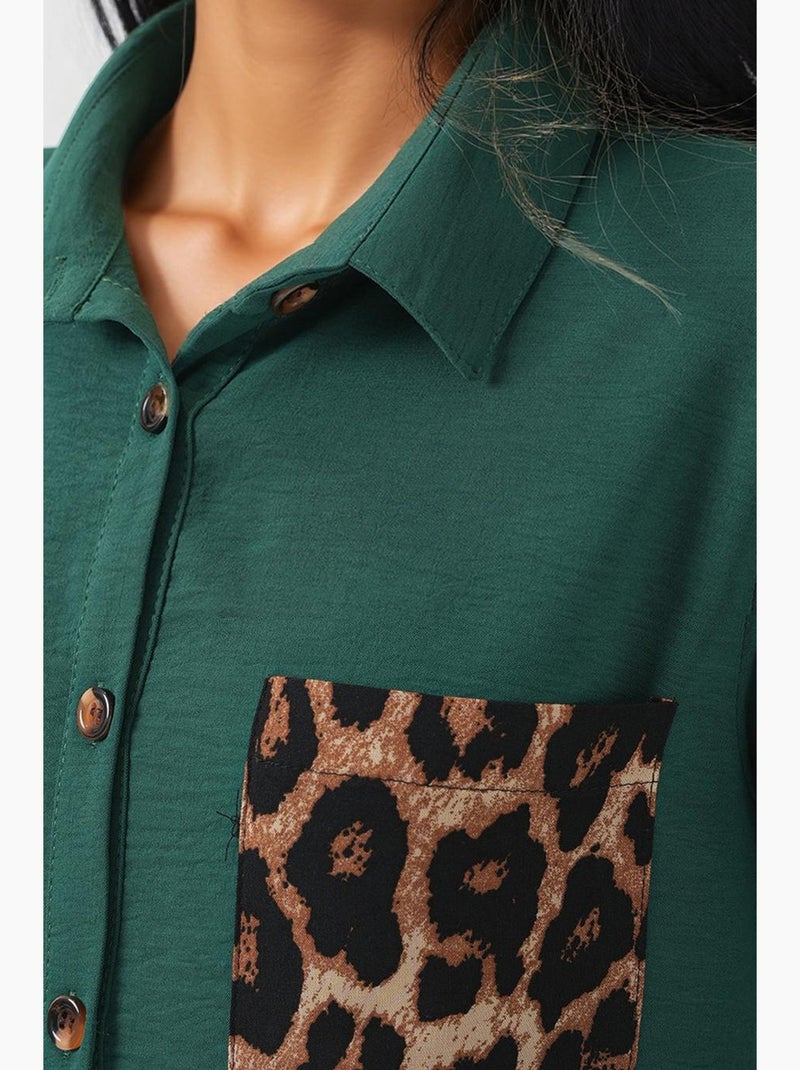 Camisa túnica con detalle de bolsillo bdart Verde esmeralda - Kiabi