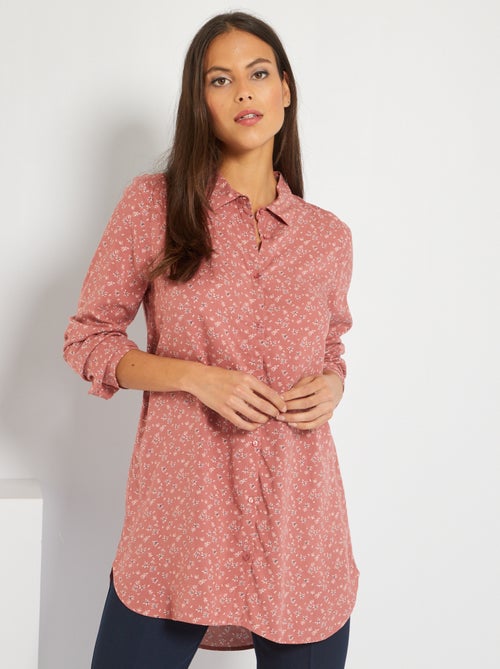 Camisa túnica vaporosa de flores - Kiabi