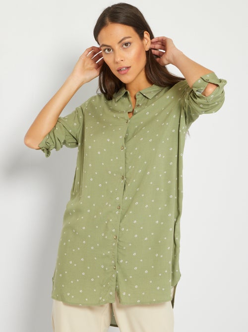Camisa túnica vaporosa de flores - Kiabi