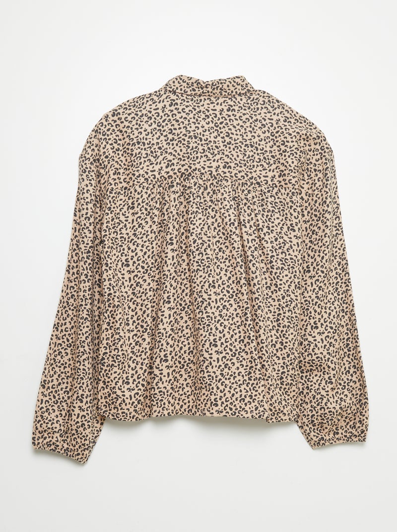 Camisa vaporosa con estampado - So Easy BEIGE - Kiabi