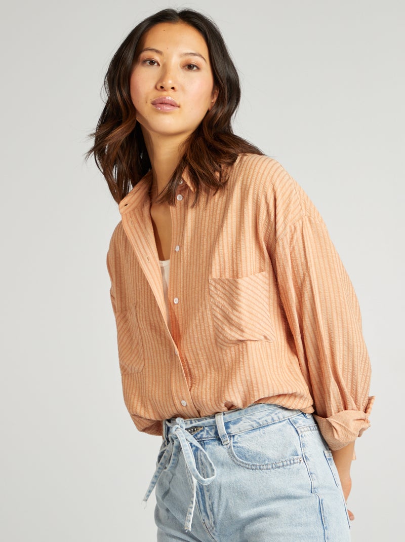Camisa vaporosa corte oversize ROSA - Kiabi